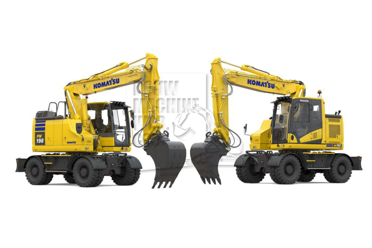 Komatsu lanceert de compacte PW168-11 en PW198-11 mobiele graafmachines