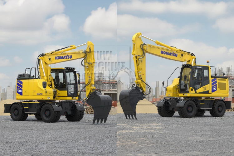 Komatsu breidt programma uit met twee nieuwe mobiele graafmachines