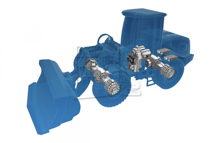100% elektrisch, nul uitstoot: ZF start prototype montage van het elektrische aandrijfsysteem eTRAC eCD160 voor wielladers